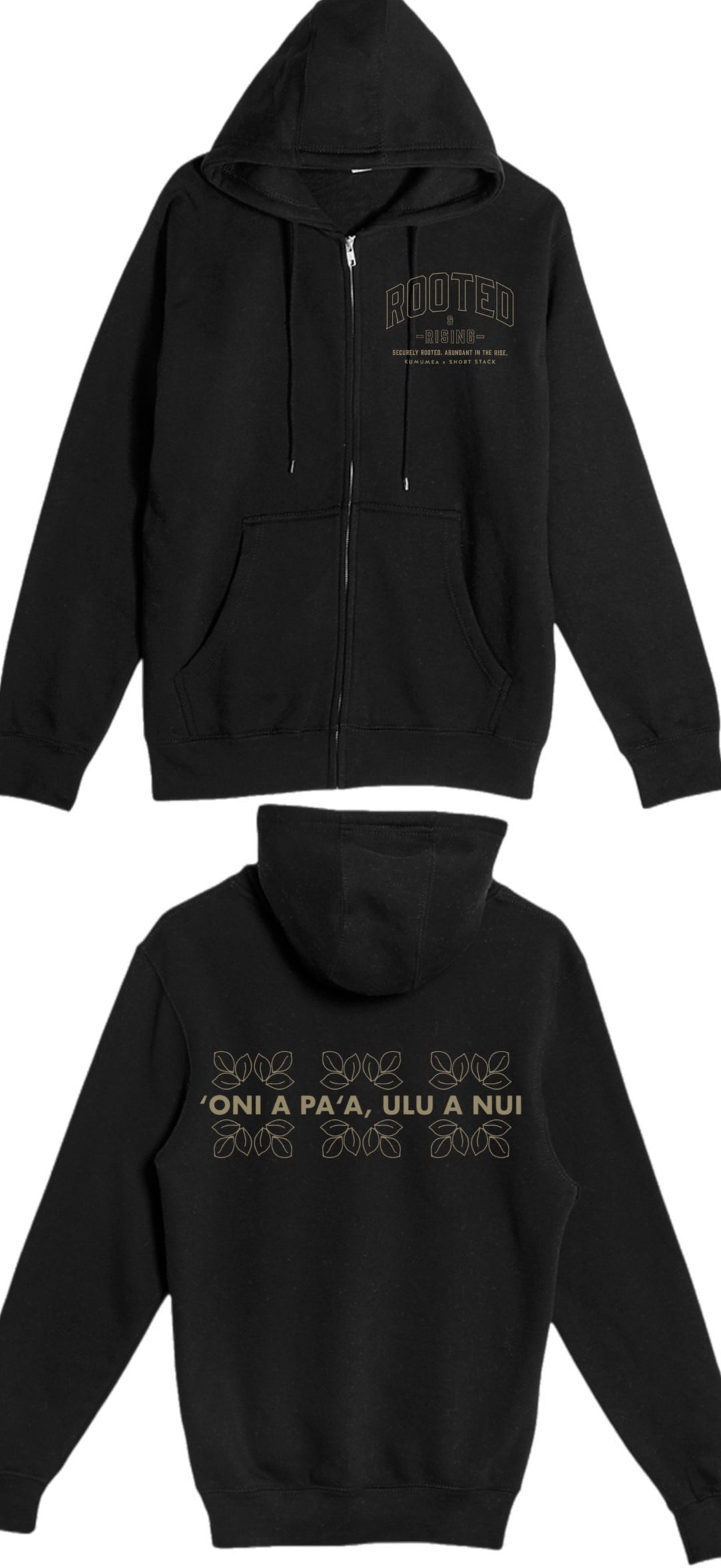 Hoodie Zippered-Rooted and Rising Shortstack Hawai`i Collab