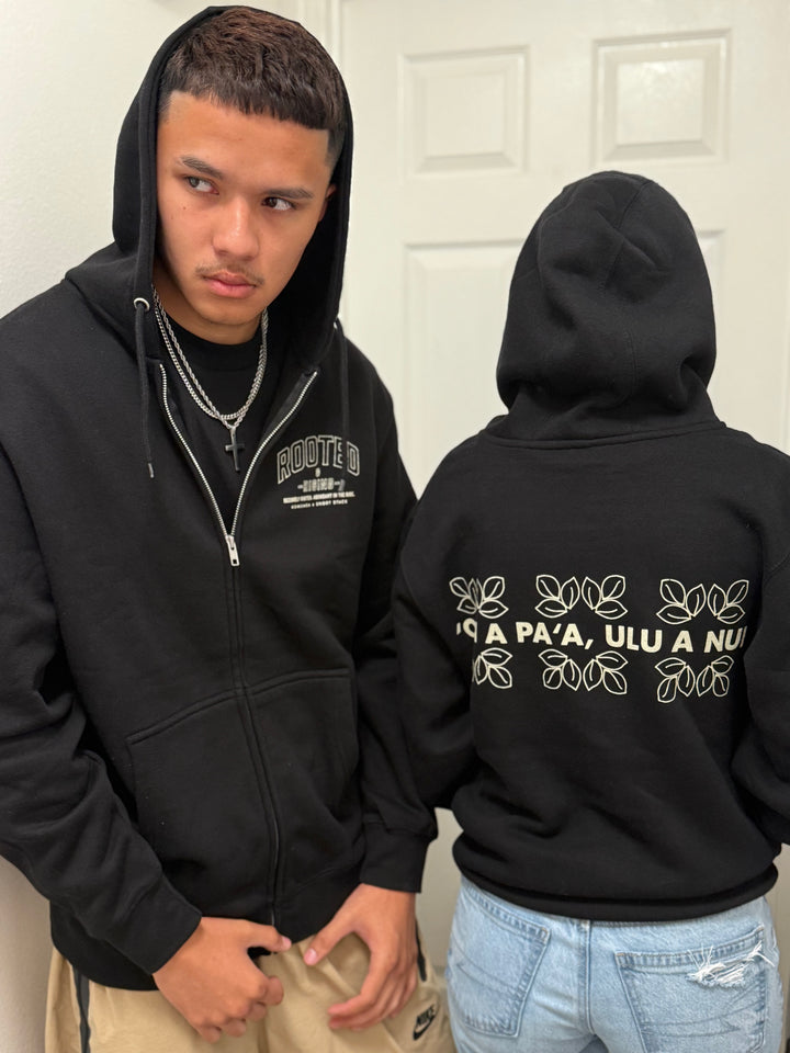 Hoodie Zippered-Rooted and Rising Shortstack Hawai`i Collab